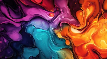 Fluid, swirling patterns of vibrant colors
