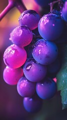 Purple wine color system, unique and mysterious beauty, wine concept, grapes, advertising, background
