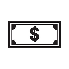 Dollar paper icon black and green color. banking cost marketing earn design.