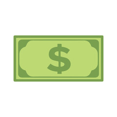 Dollar paper icon black and green color. banking cost marketing earn design.