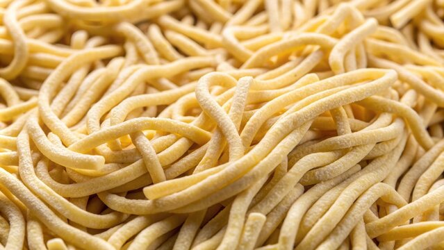 Close-up of handmade pasta Pici noodles from Tuscany , handmade, pasta, Pici, Tuscany, Italian, food, cuisine, traditional