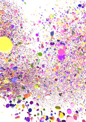 confetti png. Gold confetti falls from the sky.