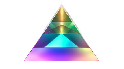 Fototapeta premium A colorful, layered pyramid design with a gradient effect.