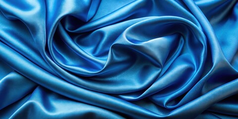 Obraz premium Blue silk fabric viewed from the top with smooth even surface and sharp focus , Blue, silk, fabric, top view