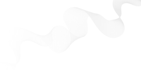 Abstract white blend digital wave lines and technology transparent background. Minimal carve wavy white and gray flowing wave lines and glowing moving lines. Futuristic sound wave lines background.