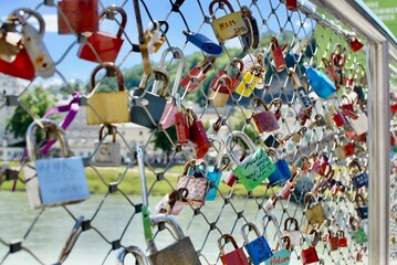 Fototapeta premium Love locks on the bridge