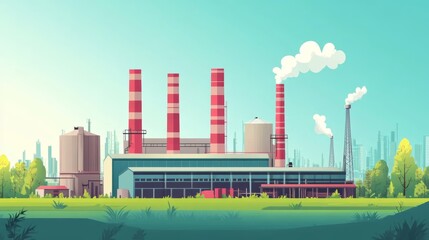 Obraz premium Biomass energy production flat design side view renewable resource theme animation vivid