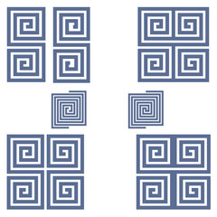 ブルーグレーの雷文7種