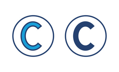 Fototapeta premium Copyright icon vector. copyright symbols