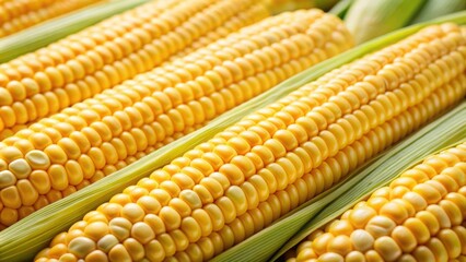 Close-up of fresh, ripe corn on the cob, harvest, agriculture, vegetable, organic, farm, summer, yellow, crop, field, growth