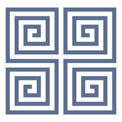 ブルーグレーの雷文