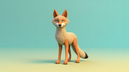 Obraz premium Coyote 3d cartoon style