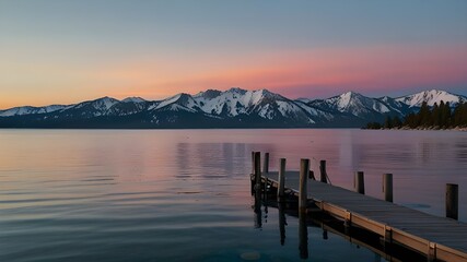 Obraz premium Lake Tahoe, CA Generative AI