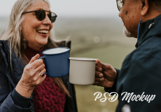 Enamel Mugs Mockup