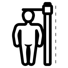 stadiometer for measuring human height icon
