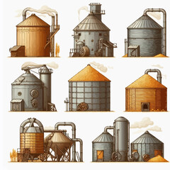 Grain dryer vector illustration