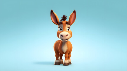 Fototapeta premium Donkey 3d cartoon style
