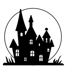 Happy Hallowen icon vector. silhouette house and moon