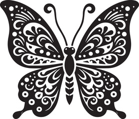 Butterflies Black and White Isolated Icon Vector illustration, Butterfly Silhouette Vector,
