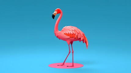 Obraz premium Flamingo 3d cartoon style