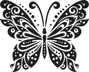 Butterflies Black and White Isolated Icon Vector illustration, Butterfly Silhouette Vector,
