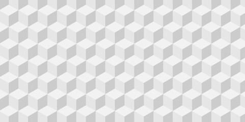 Minimal vector cubes geometric tile and mosaic wall grid retro digital hexagon technology wallpaper background. white and gray block cube structure backdrop square triangle texture vintage design.