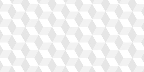 Minimal vector cubes geometric tile and mosaic wall grid retro digital hexagon technology wallpaper background. white and gray block cube structure backdrop square triangle texture vintage design.
