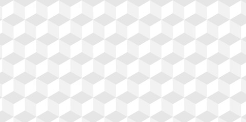Minimal vector cubes geometric tile and mosaic wall grid retro digital hexagon technology wallpaper background. white and gray block cube structure backdrop square triangle texture vintage design.