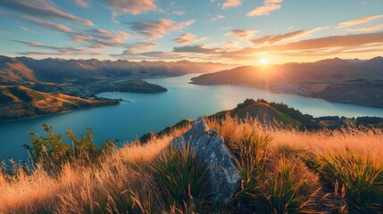 Sunrise scenic view of Christchurch, New Zealand