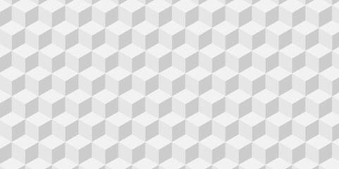 Minimal vector cube triangle geometric tile mosaic wall grid retro digital hexagon technology wallpaper background. white and gray block cube structure backdrop square triangle texture vintage design.