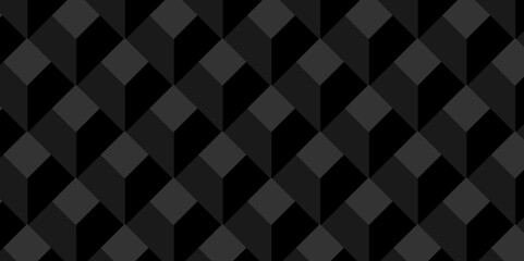 Minimal vector cubes geometric tile and mosaic wall grid backdrop digital hexagon technology wallpaper background. dark black block cube structure backdrop grid triangle texture vintage design.