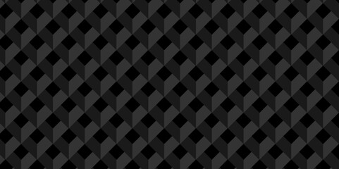 Minimal vector cubes geometric tile and mosaic wall grid backdrop digital hexagon technology wallpaper background. dark black block cube structure backdrop grid triangle texture vintage design.