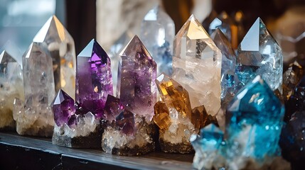 Collection of various magical crystals for decoration