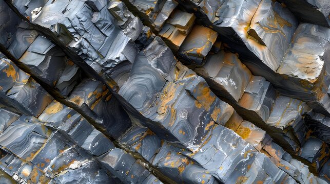 Natural abstract of chevron folding in metamorphic rock