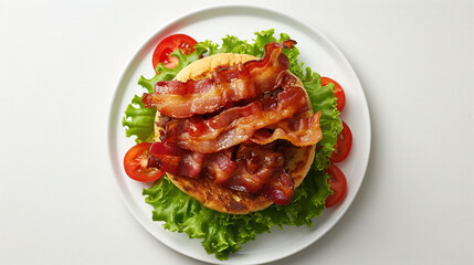 bacon as burger filling. burger with delicious bacon filling
