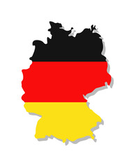 Obraz premium Germany - Flag inscribed in the contour of the country. Vector illustration.