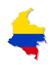 Fototapeta premium Colombia - Flag inscribed in the contour of the country. Vector illustration.