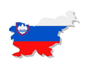 Obraz premium Slovenia - Flag inscribed in the contour of the country. Vector illustration.
