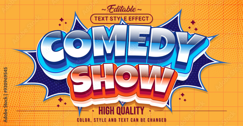Poster Editable text style effect - Comedy Show text style theme.