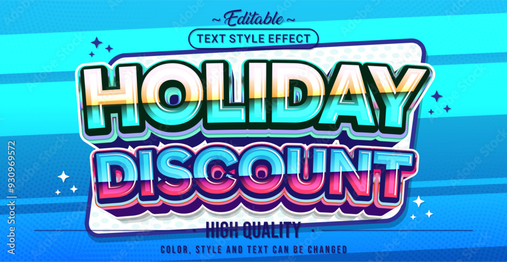 Poster editable text style effect - holiday discount text style theme.