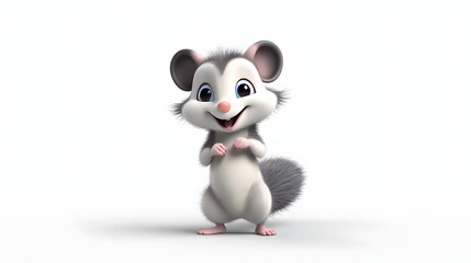 Obraz premium Opossum 3d cartoon style