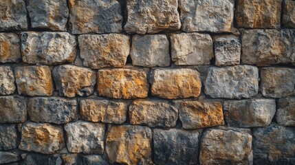 Obraz premium Texture of a stone wall. Old castle stone wall texture background. Stone wall as a background or texture. Part of a stone wall, for background or texture , ai