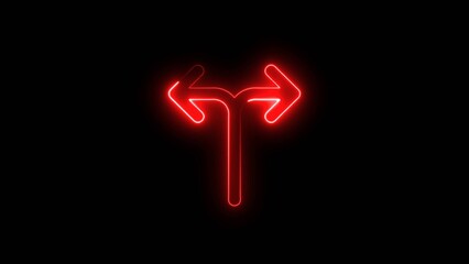  Glowing neon directional Arrow illustration .