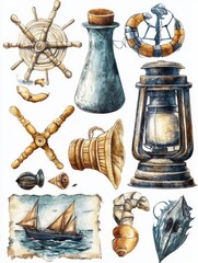Nautical Treasures: A Watercolor Collection
