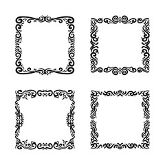 Adobe Illustrator Artwork, collection frames, hand drawn ink elements on white background