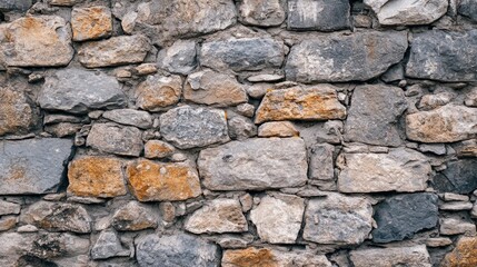 Fototapeta premium Texture of a stone wall. Old castle stone wall texture background. Stone wall as a background or texture. Part of a stone wall, for background or texture , ai