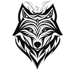 Obraz premium wolf head tattoo, generative AI