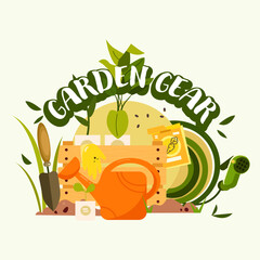 Vector Illustration of Essential Garden Gear for Home Gardening.