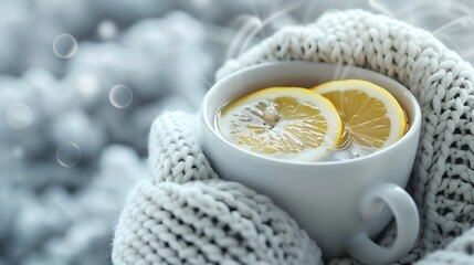 Cup of hot tea with lemon