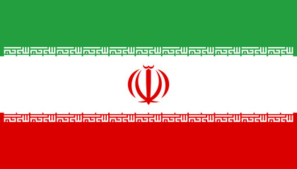 National flag of Iran. Flag of the Islamic Republic of Iran. Correct proportions and colors. Vector illustration